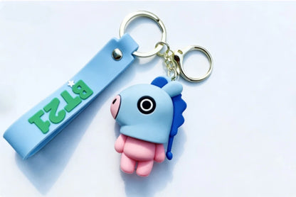 BT21 3D Silicone Keychain with Wristlet Strap - BTS