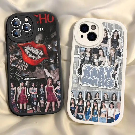 BABYMONSTER Fan Art PU Leather iPhone Case Design 1 - BABYMONSTER Phone Case