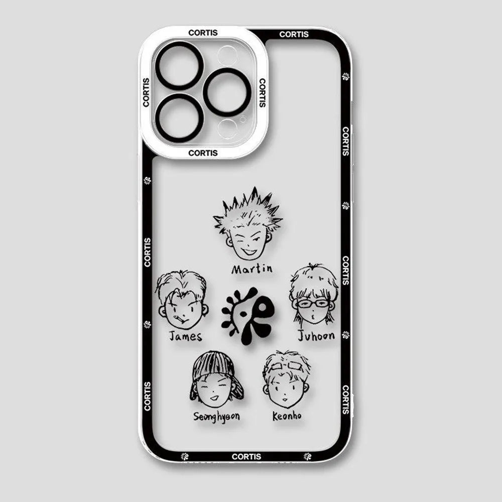 CORTIS clear shockproof phone case, print design 6