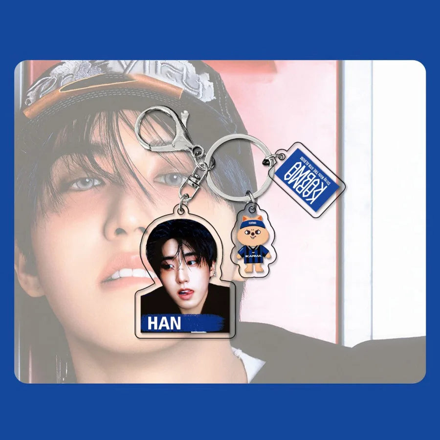 KARMA SKZOO Acrylic Photocard & Charm Keychain Set - Stray Kids SKZ Keyring