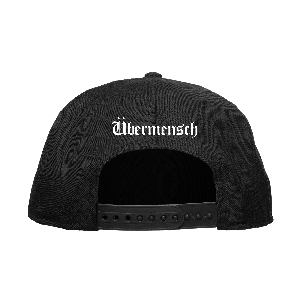 G-Dragon Übermensch snapback hat in black – back with snap closure and Übermensch script