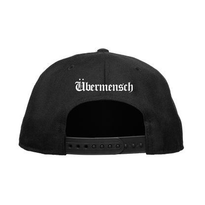 G-Dragon Übermensch snapback hat in black – back with snap closure and Übermensch script