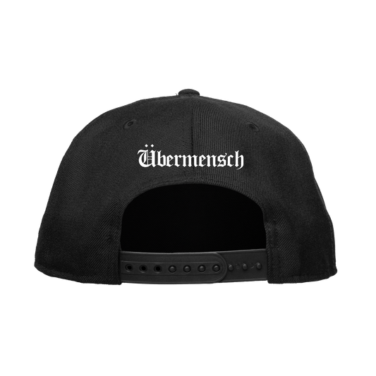 G-Dragon Übermensch snapback hat in black – back with snap closure and Übermensch script