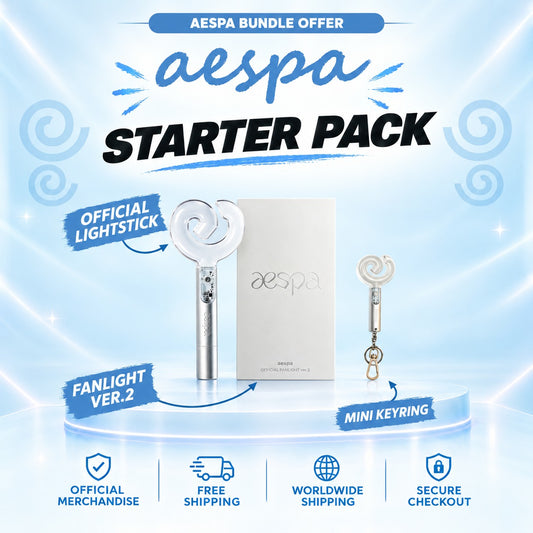 aespa Starter Pack: official Fanlight Ver.2 with its box and mini keyring - aespa Lightstick Bundle