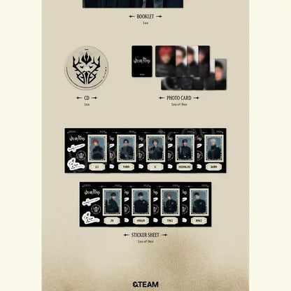 We on Fire 3rd EP Standard Edition CD, photocard and sticker sheet - &TEAM Album