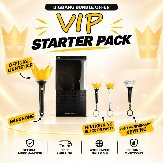 BIGBANG Starter Pack: official Bang Bong with its box, mini keyring in black or white and the 20th Anniversary keyring - BIGBANG Lightstick Bundle