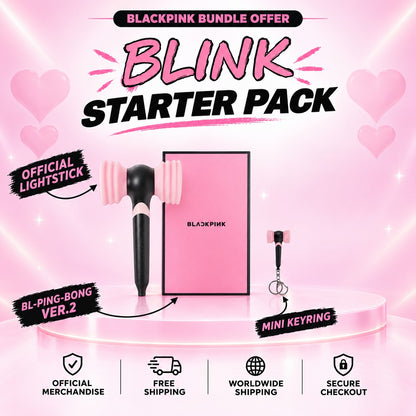 BLACKPINK Starter Pack: official Bl-Ping-Bong Ver.2 with its box and mini keyring - BLACKPINK Lightstick Bundle