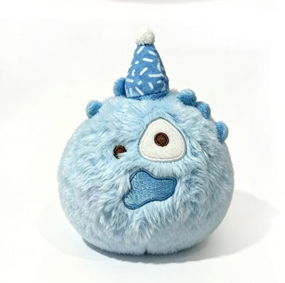 CORTIS Ball birthday plush in blue with a sprinkle-pattern party hat