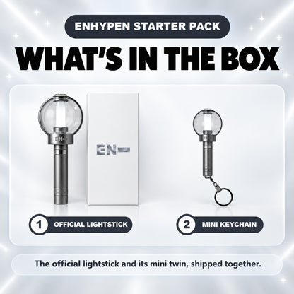 What's in the ENHYPEN Starter Pack: official lightstick with box and mini keychain - ENHYPEN Lightstick Bundle