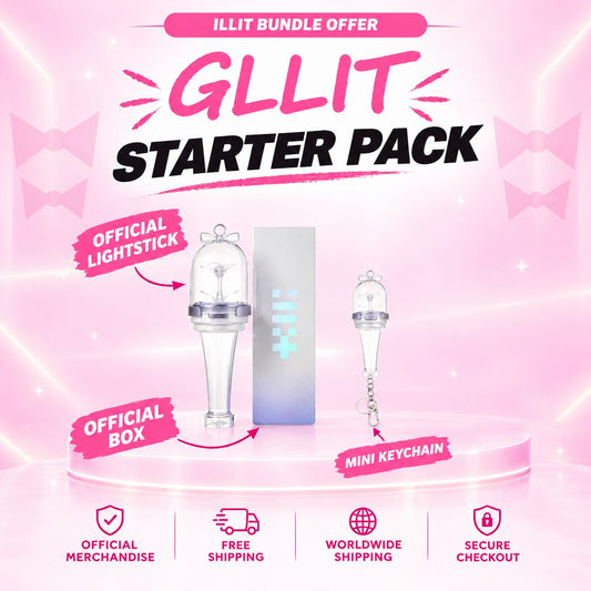 ILLIT Starter Pack: official lightstick with its box and mini keychain - ILLIT Lightstick Bundle