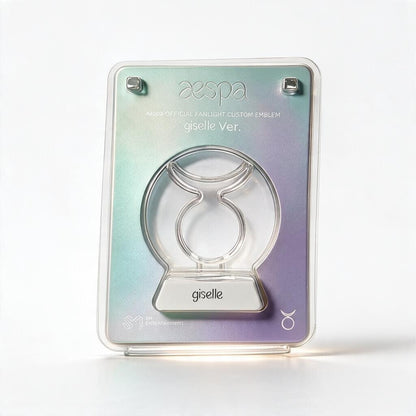 Lightstick Shop aespa Giselle version official lightstick emblem in clear butterfly design on white base, new in pack