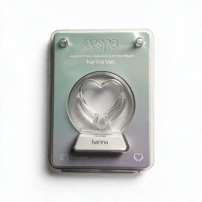 Lightstick Shop official aespa Karina version heart-shaped lightstick emblem in factory sealed blister packaging