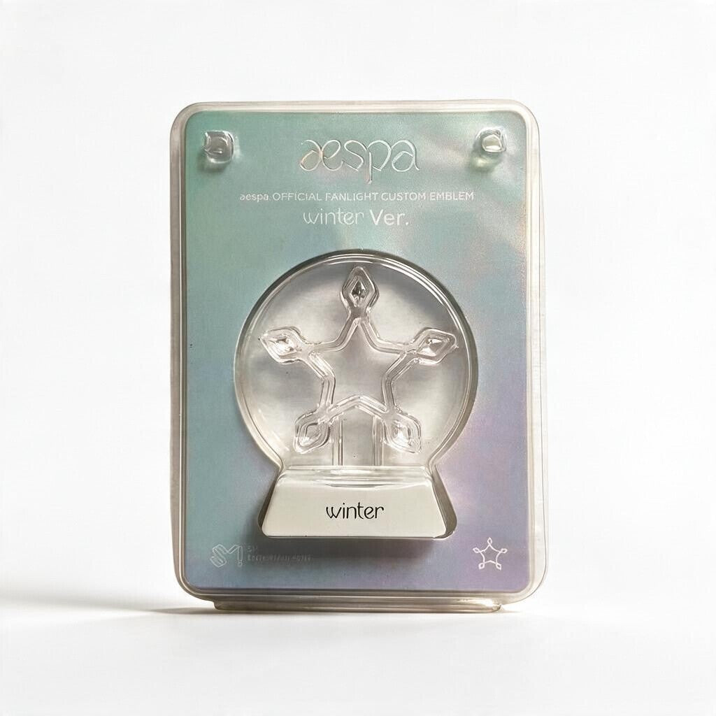Lightstick Shop aespa Winter version official lightstick custom emblem in clear butterfly design and white base