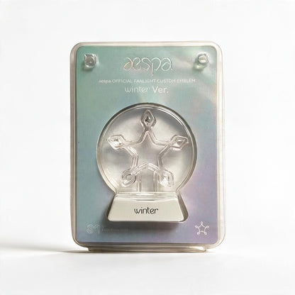 Lightstick Shop aespa Winter version official lightstick custom emblem in clear butterfly design and white base