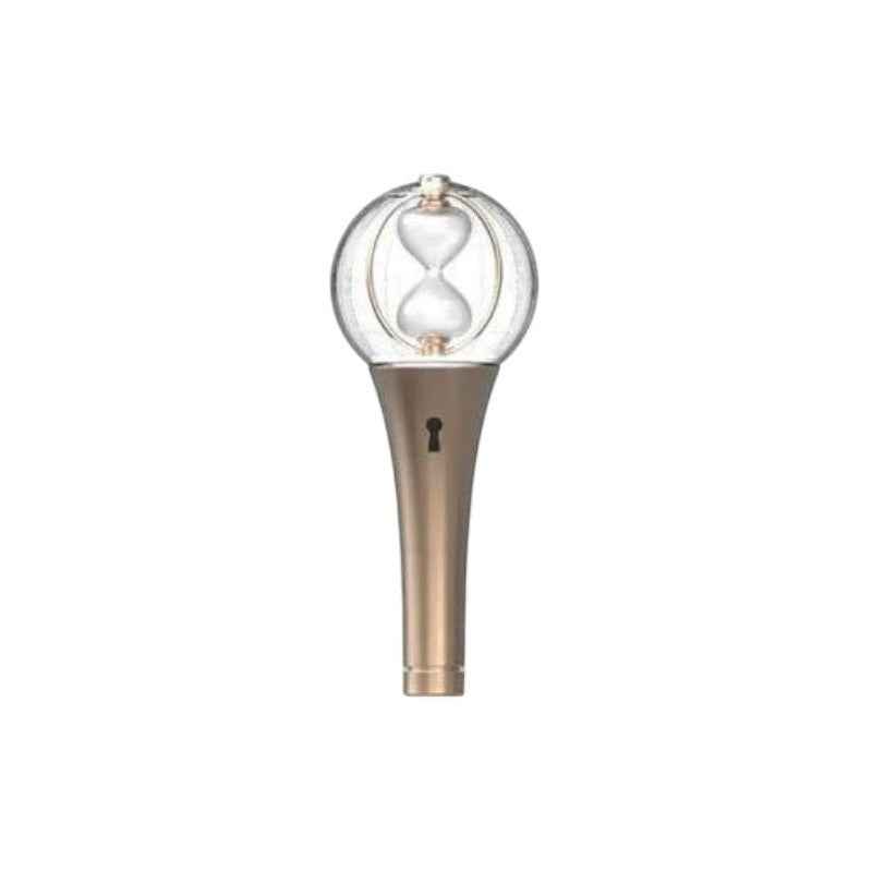 Lightstick Shop ATEEZ Ver.2 LIGHTINY lightstick featuring a clear globe with an hourglass inside and a metallic handle.