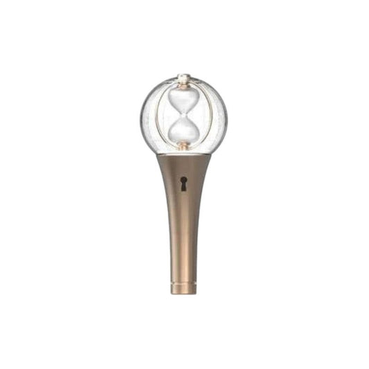 Lightstick Shop ATEEZ Ver.2 LIGHTINY lightstick featuring a clear globe with an hourglass inside and a metallic handle.