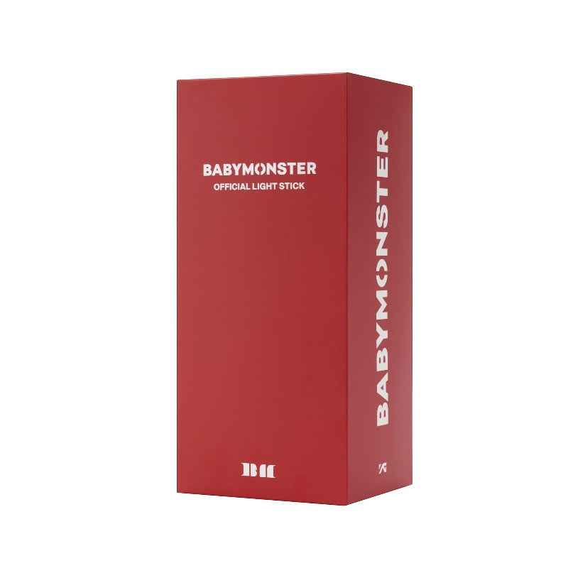Lightstick Shop BABYMONSTER official light stick in red box with white lettering.