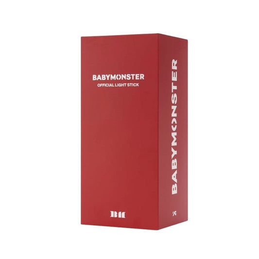 Lightstick Shop BABYMONSTER official light stick in red box with white lettering.