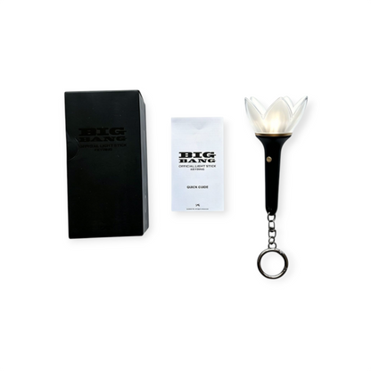 Lightstick Shop BIGBANG 20th anniversary light stick keyring with frosted crown, black handle, and LED glow effect.