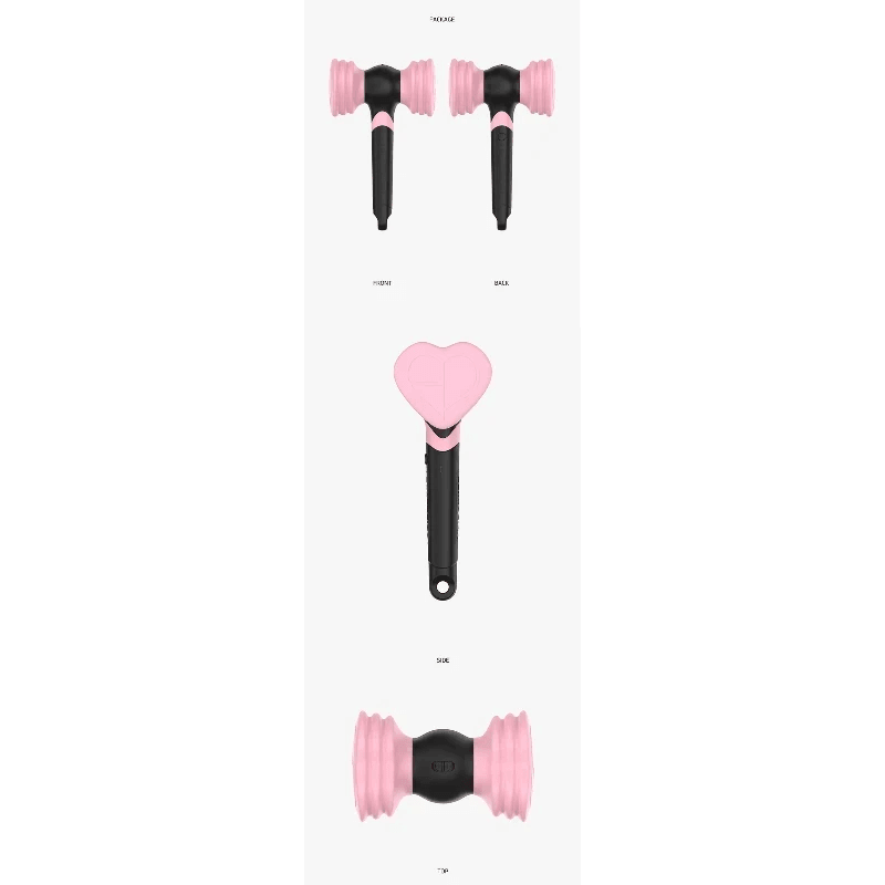 Lightstick Shop Bl-Ping-Bong Official Lightstick Ver.2, a black and pink hammer-shaped lightstick with a heart-shaped head.