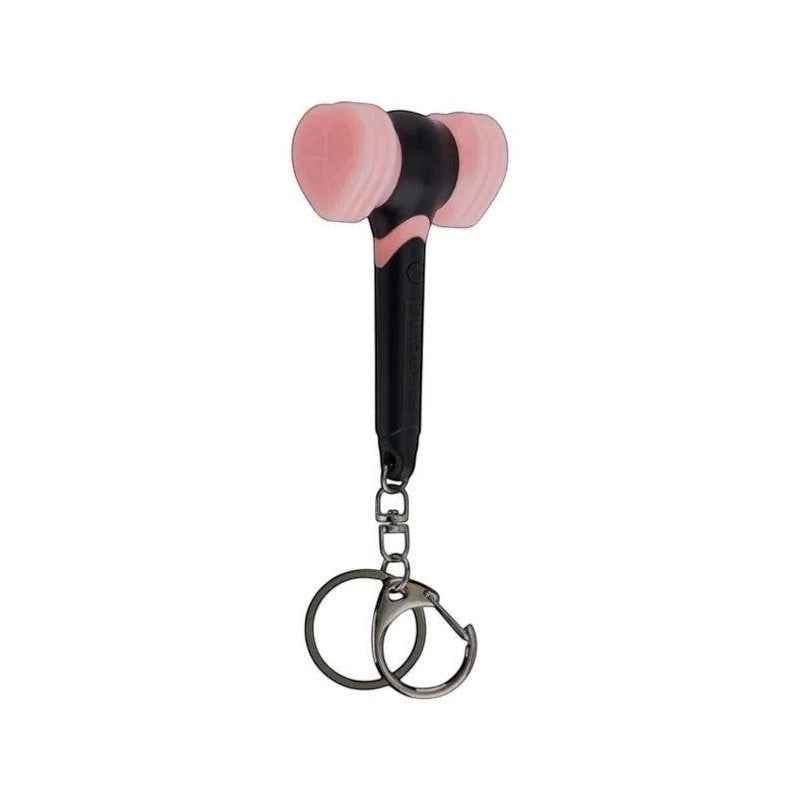 Lightstick Shop Blackpink Bl-Ping-Bong mini lightstick keychain with pink heart-shaped bulbs and black handle.