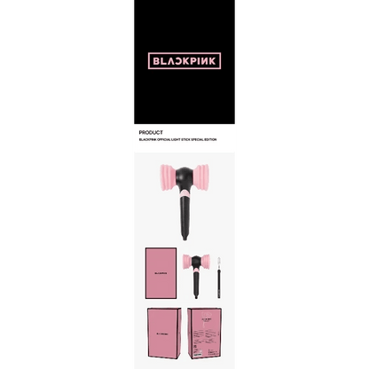 Lightstick Shop Bl-Ping-Bong Official Lightstick Ver.2 for BLACKPINK, hammer-shaped with pink accents and black handle.