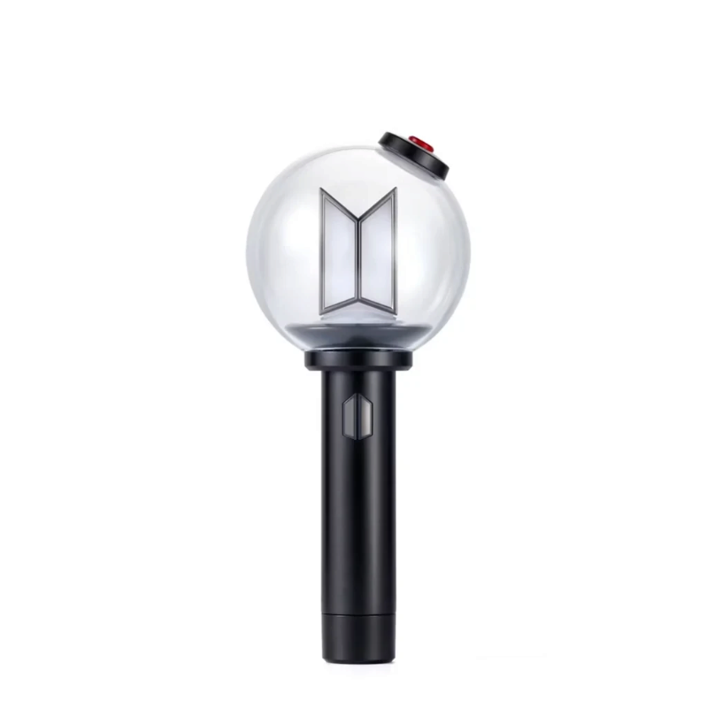 Lightstick Shop official BTS Army Bomb Ver.4 lightstick with a clear globe and black handle on a white background