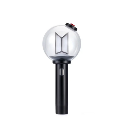 Lightstick Shop official BTS Army Bomb Ver.4 lightstick with a clear globe and black handle on a white background