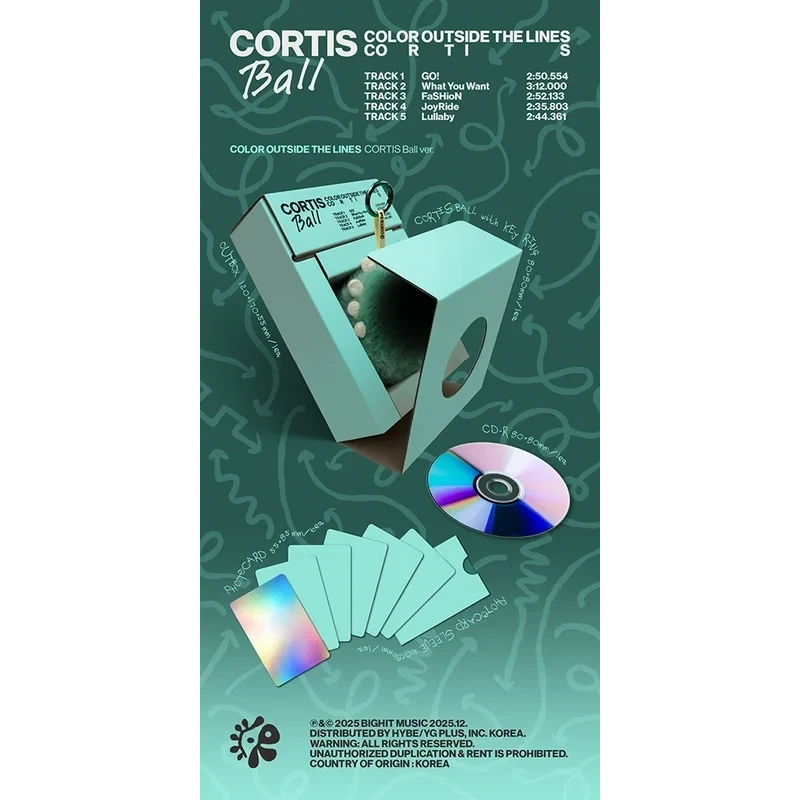 CORTIS COLOR OUTSIDE THE LINES Ball version album set with mini-CD, keyring, and photocards