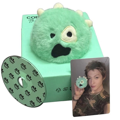 CORTIS Ball version album with mint green plush monster keyring and mini-CD