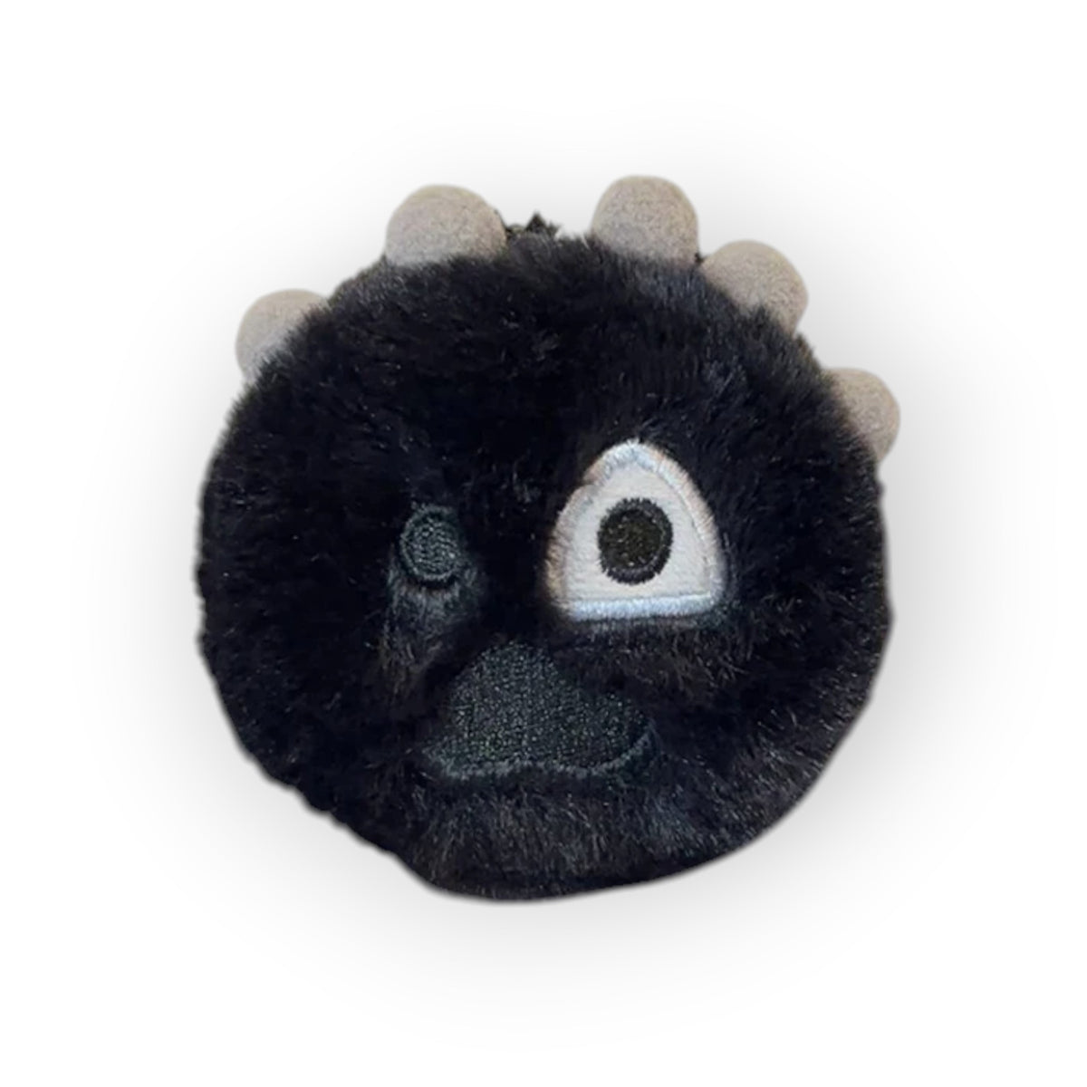 CORTIS Ball plush keychain in black with grey spikes and an embroidered eye