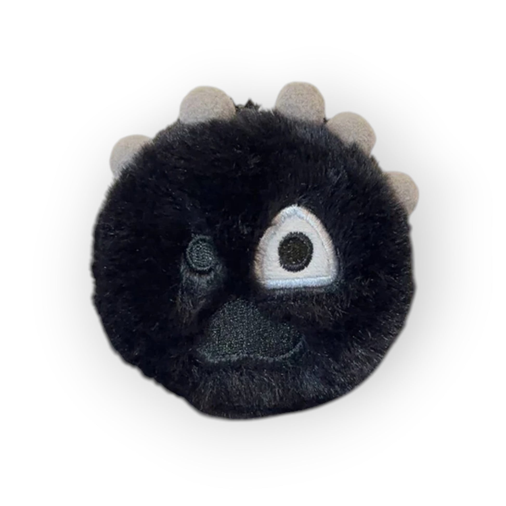 CORTIS Ball plush keychain in black with grey spikes and an embroidered eye