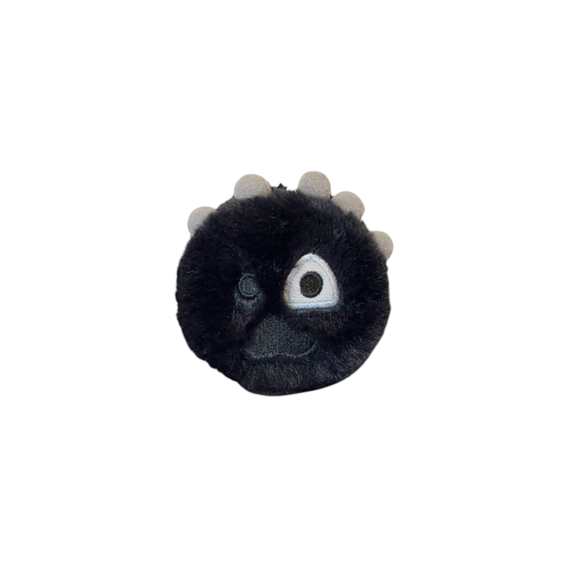 CORTIS Ball plush keychain in black with grey spikes and an embroidered eye
