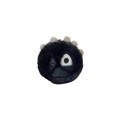 CORTIS Ball plush keychain in black with grey spikes and an embroidered eye