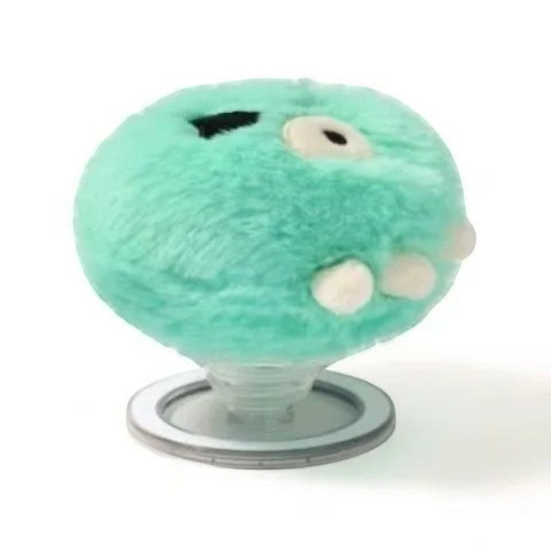 CORTIS Ball griptok phone grip in fluffy mint green with an embroidered monster face