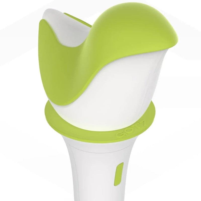 Lightstick Shop GOT7 Ahgabong Version 3 lightstick featuring a white handle and iconic lime green bird-shaped head.