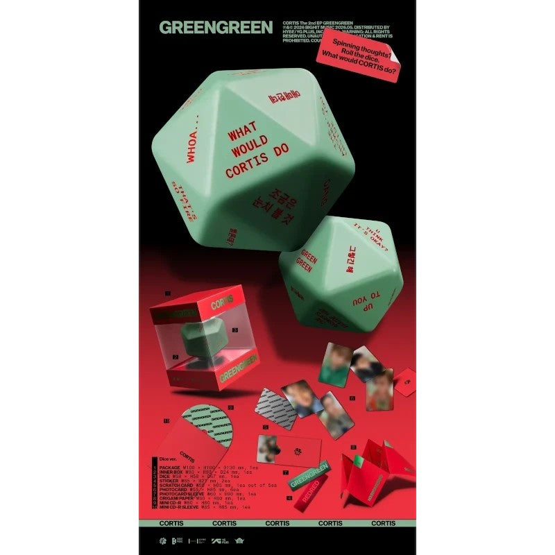 CORTIS GREENGREEN Dice version album set with mint green dice case and collectible cards