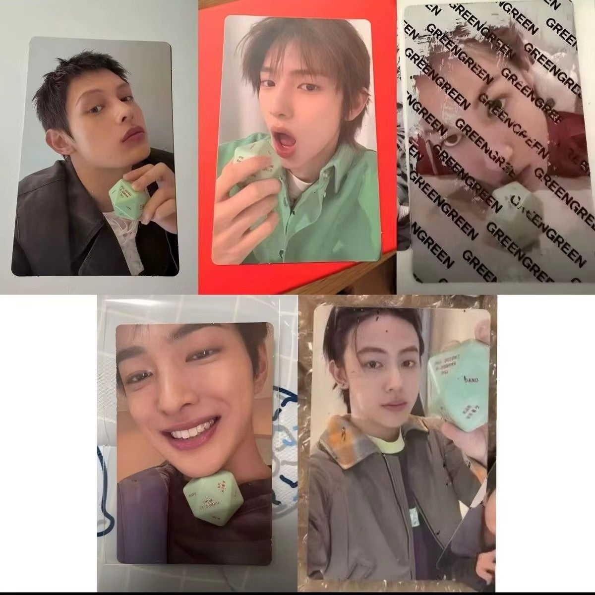 CORTIS GREENGREEN Dice version collectible photocards featuring members holding green dice