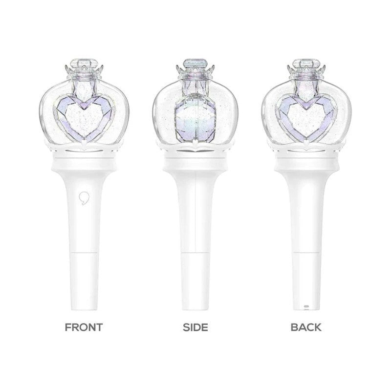Lightstick Shop IVE Official Lightstick Ver.2 featuring a clear heart-shaped glitter dome and white handle