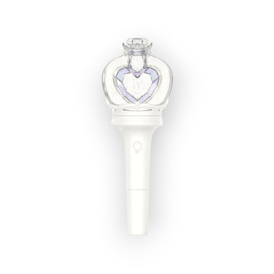 Lightstick Shop IVE Official Lightstick Ver.2 featuring a clear heart-shaped glitter dome and a sleek white handle.