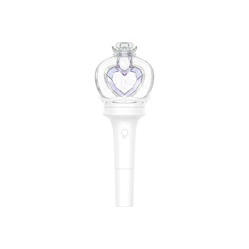 Lightstick Shop IVE Official Lightstick Ver.2 featuring a clear heart-shaped glitter dome and a sleek white handle.