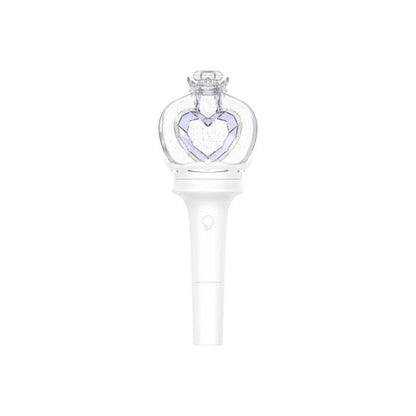 Lightstick Shop IVE Official Lightstick Ver.2 featuring a clear heart-shaped glitter dome and a sleek white handle.