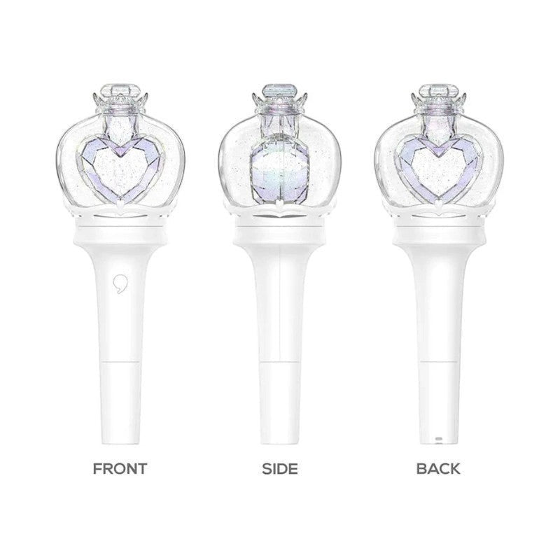 Lightstick Shop IVE Official Lightstick Ver.2 featuring a clear heart-shaped glitter dome and white handle