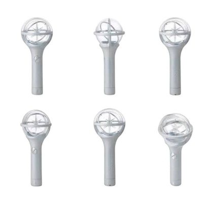 Lightstick Shop official KATSEYE lightstick featuring a clear spherical globe with a star emblem on a grey handle