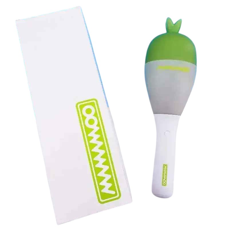 Lightstick Shop official MAMAMOO lightstick featuring a white handle and green radish-shaped top with white box