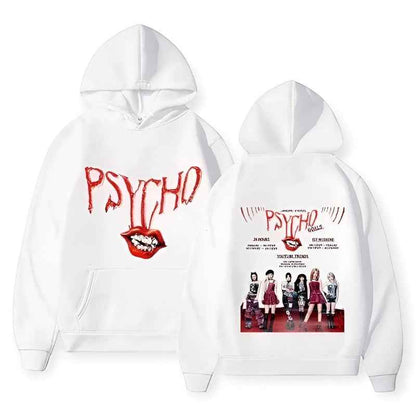 PSYCHO Graphic Pullover Hoodie White - BABYMONSTER Hoodie