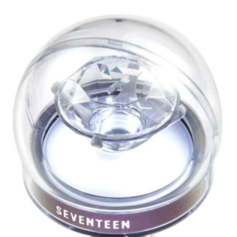 Lightstick Shop SEVENTEEN Carat Bong Ver.3 mini lightstick keychain with a clear dome and diamond-shaped center