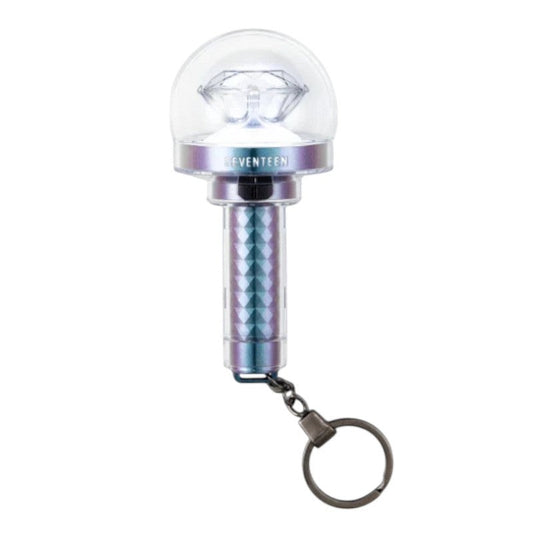 Lightstick Shop SEVENTEEN Carat Bong Ver.3 mini lightstick keychain with a diamond top and iridescent handle.
