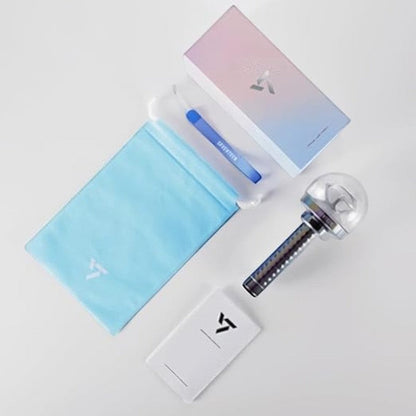 Lightstick Shop SEVENTEEN Carat Bong Ver.3 lightstick with accessories, wrist strap, and gradient collector box.