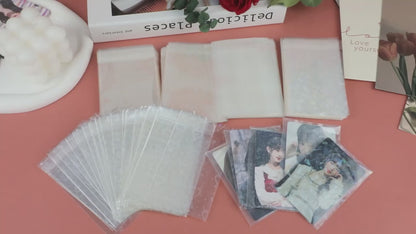 Holografische Fotokartenhüllen 50er Pack - Laser Karten Schützer für Kpop Fotokarten